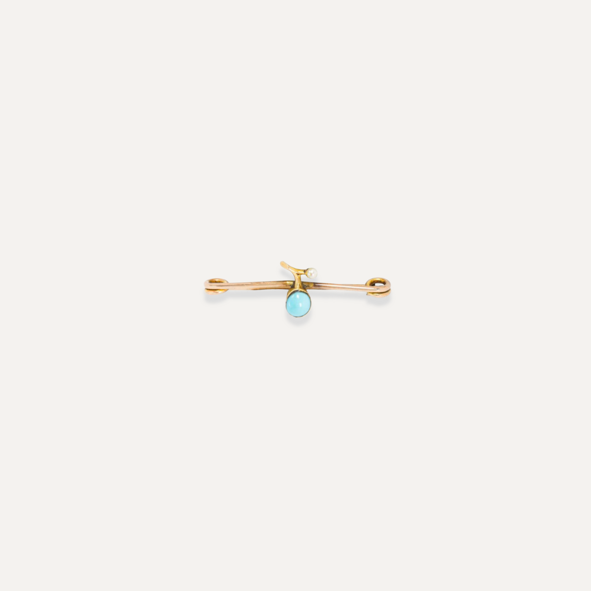 Antique Turquoise & Pearl Pin
