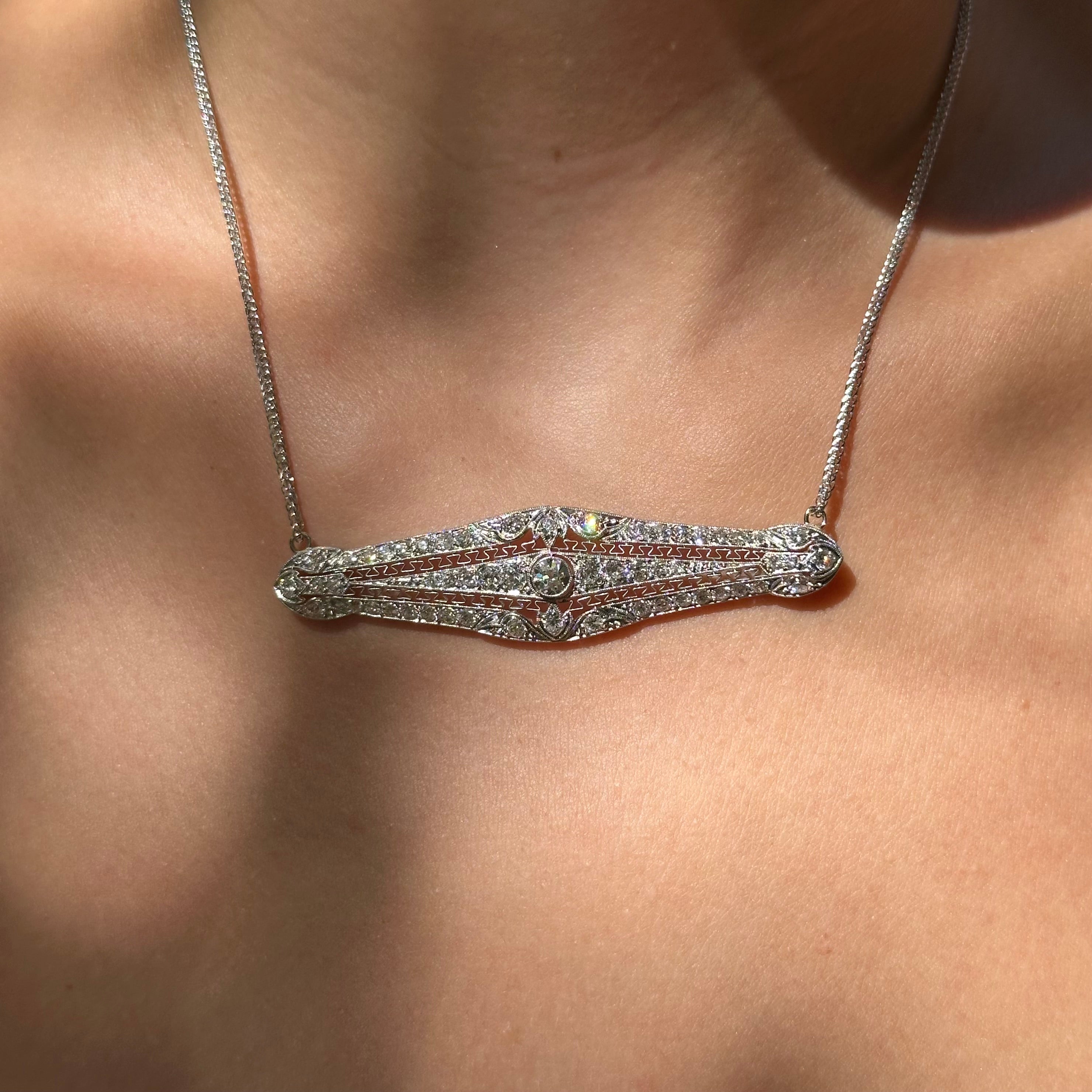 Art Deco Platinum Diamond Necklace