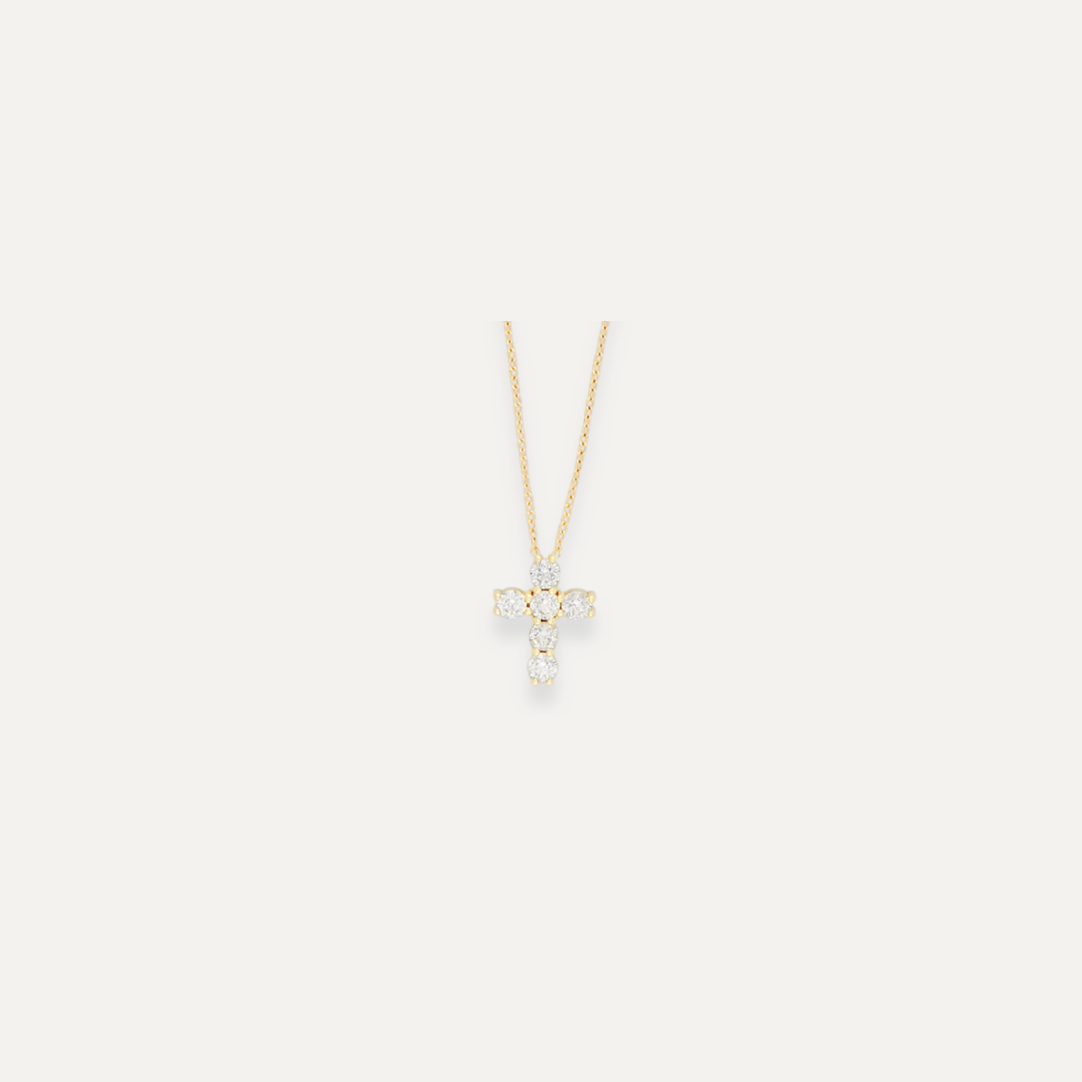 Classic Diamond Cross Necklace 14K Gold